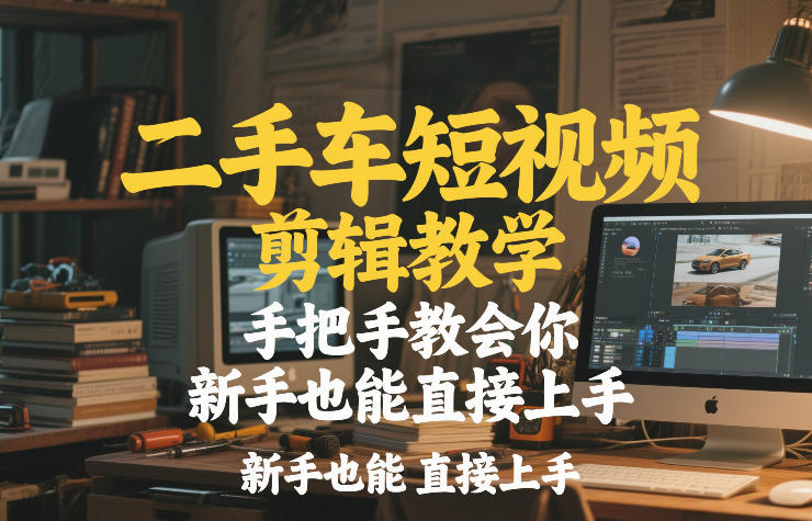 二手车短视频剪辑教学，手把手教会你，新手也能直接上手-KJ分享
