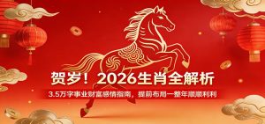 贺岁!2026生肖全解析,3.5万字事业财富感情指南,提前布局一整年顺顺利利-KJ分享