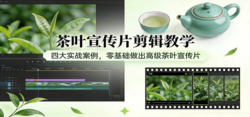 茶叶宣传片剪辑教学：四大实战案例，零基础做出高级茶叶宣传片-KJ分享