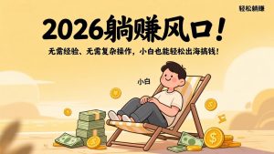 2026躺赚风口！无需经验、无需复杂操作，小白也能轻松出海搞钱！-KJ分享