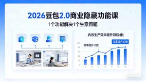 2026豆包2.0商业隐藏功能课，1个功能解决1个生意问题，内容生产效率提升10倍-KJ分享