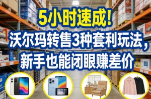 5小时速成!沃尔玛转售3种套利玩法,新手也能闭眼賺差价-KJ分享