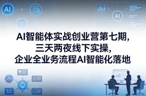 AI智能体实战创业营第七期,三天两夜线下实操,企业全业务流程AI智能化落地(26年1月20-22号)-KJ分享