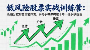 低风险股票实战训练营:低估分散排雷三箭齐发,手把手教你构建十年十倍永续组合-KJ分享