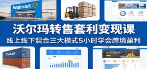 沃尔玛转售套利变现课:线上线下混合三大模式5小时学会跨境盈利-KJ分享