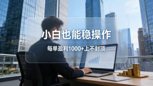 2026新项目,小白也能稳操作,每单盈利1000+上不封顶-KJ分享