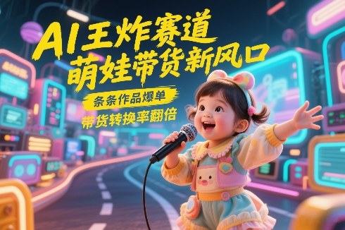 AI王炸赛道，萌娃带货新风口，条条作品爆单，带货转换率翻倍，核心逻辑拆解-KJ分享