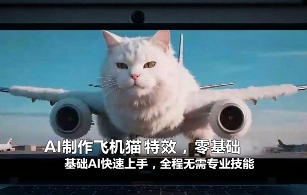 AI制作飞机猫特效,零基础AI快速上手,全程无需专业技能-KJ分享