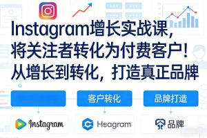 Instagram增长实战课,将关注者转化为付费客户!从增长到转化,打造真正品牌(双语字幕)-KJ分享