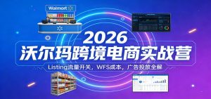 2026沃尔玛跨境电商实战营：Listing流量开关，WFS成本，广告投放全解-KJ分享