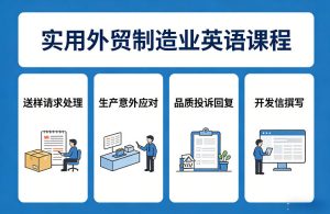 实用外贸制造业英语课程，教你专业处理送样请求、应对生产意外、回复品质投诉、撰写开发信等-KJ分享