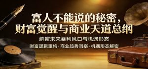 富人不能说的秘密，财富觉醒与商业天道总纲，解密未来暴利风口与机遇形态-KJ分享