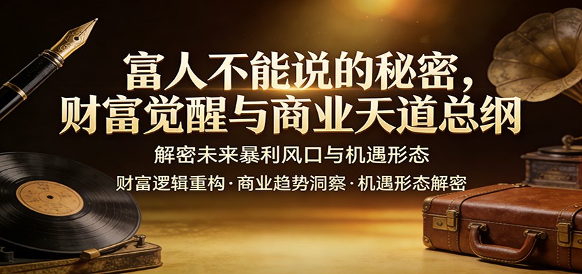 富人不能说的秘密，财富觉醒与商业天道总纲，解密未来暴利风口与机遇形态-KJ分享