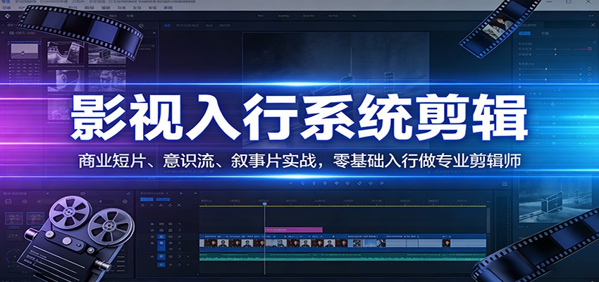 影视系统剪辑，商业短片、意识流、叙事片实战，零基础入行做专业剪辑师-KJ分享