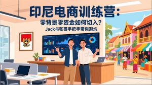 印尼电商训练营:零背景零资金如何切入?Jack与张哥手把手带你避坑-KJ分享