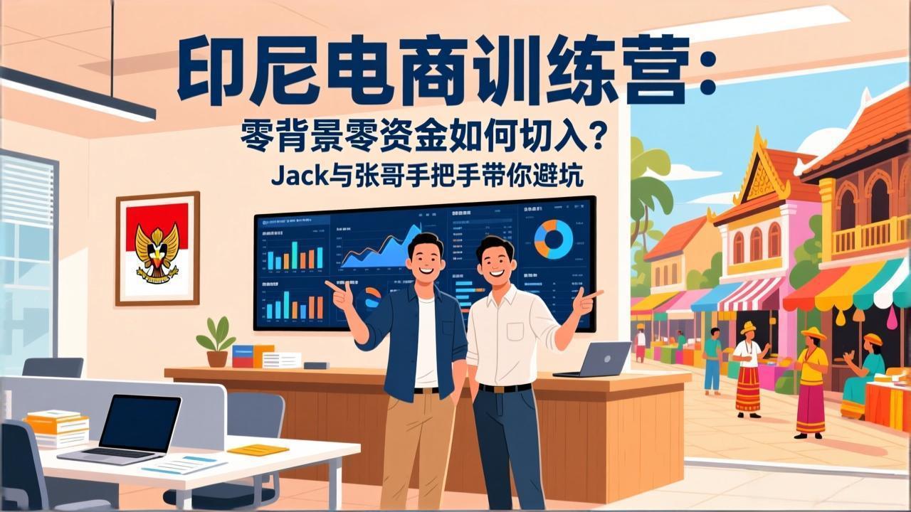 印尼电商训练营：零背景零资金如何切入？Jack与张哥手把手带你避坑-KJ分享