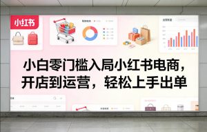 小白零门槛入局小红书电商,开店到运营,轻松上手出单-KJ分享