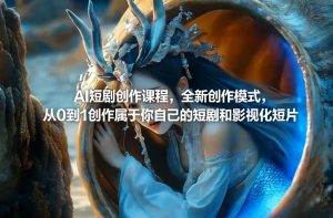 AI短剧创作课程，全新创作模式，从0到1创作属于你自己的短剧和影视化短片-KJ分享