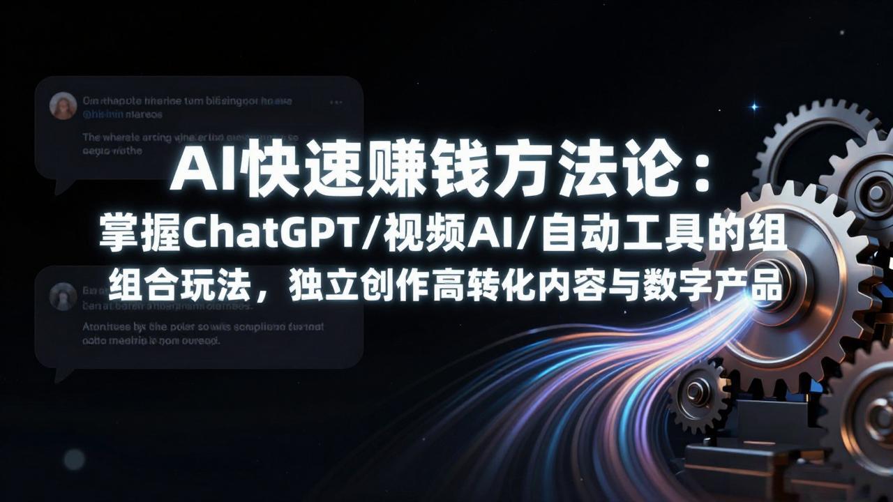 AI快速赚钱方法论：掌握ChatGPT/视频AI/自动化工具的组合玩法，独立创作高转化内容与数字产品-KJ分享