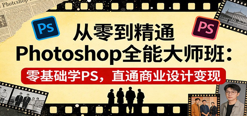 从零到精通Photoshop全能大师班：零基础学PS，直通商业设计变现-KJ分享
