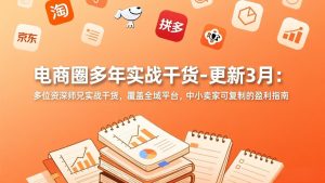 电商圈多年实战干货-更新3月：多位资深师兄实战干货，覆盖全域平台，中小卖家可复制的盈利指南-KJ分享