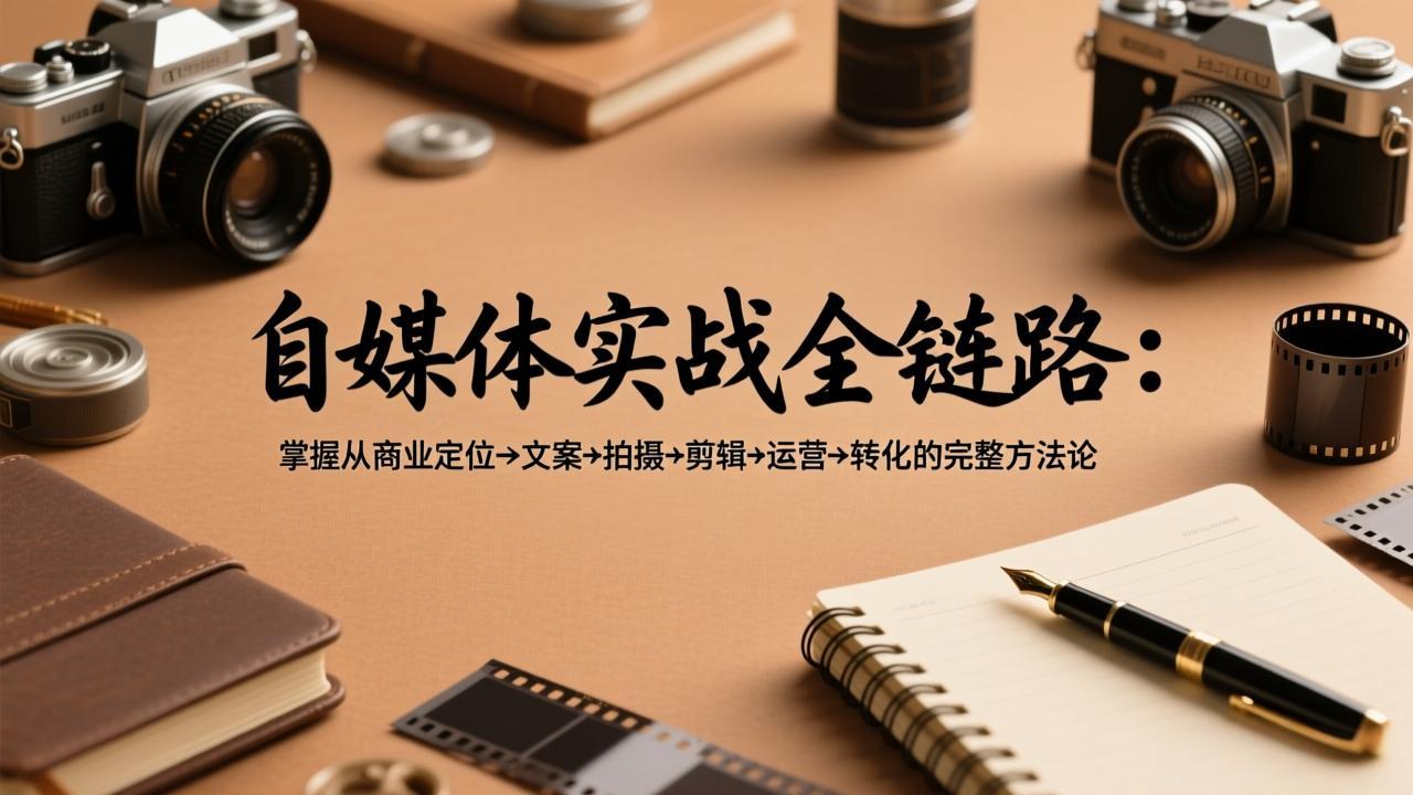 自媒体实战全链路：掌握从商业定位→文案→拍摄→剪辑→运营→转化的完整方法论-KJ分享