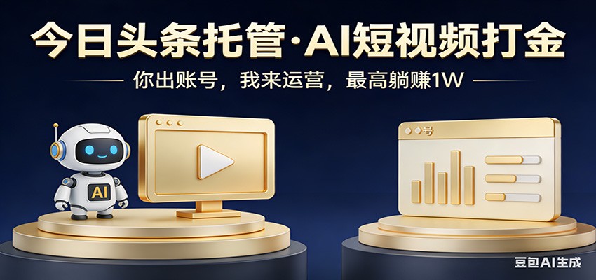 头条号AI托管，我提供作品，你提供账号，每天5分钟发布，小白躺赚3000+-KJ分享