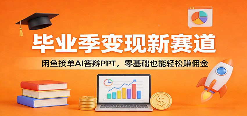 毕业季变现新赛道：闲鱼接单AI答辩PPT，零基础也能轻松赚佣金-KJ分享