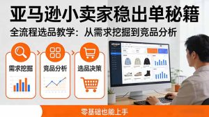 亚马逊小卖家稳出单秘籍：全流程选品教学，从需求挖掘到竞品分析，零基础也能上手-KJ分享