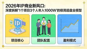 2026年IP商业新风口：深度拆解“1个项目3个人年入1000W”的极简超盘全模型-KJ分享