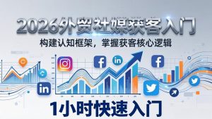 2026 外贸社媒获客入门:1小时搭建认知框架,新手快速开启社媒获客之路-KJ分享