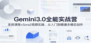Gemini3.0全能实战营:系统课程+Sora2视频实操,从入门到精通多模态创作-KJ分享
