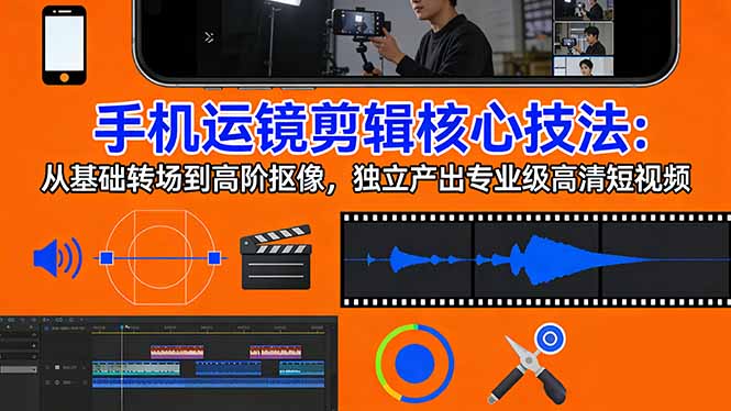 手机运镜 剪辑核心技法：从基础转场到高阶抠像，独立产出专业级高清短视频-KJ分享
