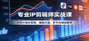 专业IP剪辑师实战课:IP切片挂车剪辑,爆款打造,多平台增收教学-KJ分享