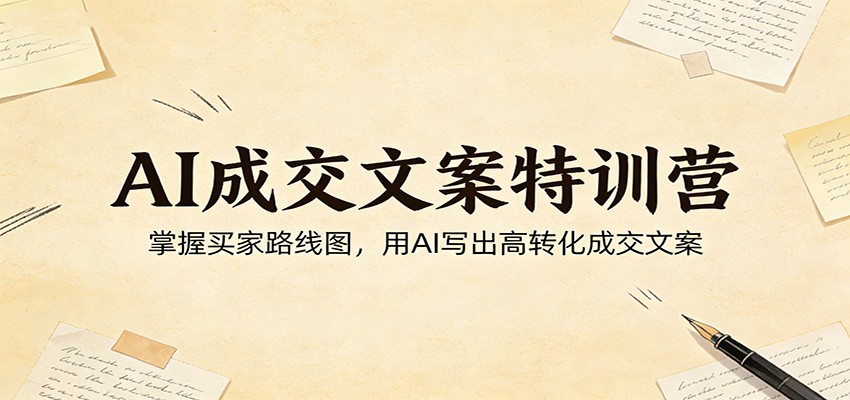 AI成交文案特训营：掌握买家路线图，用AI写出高转化成交文案-KJ分享