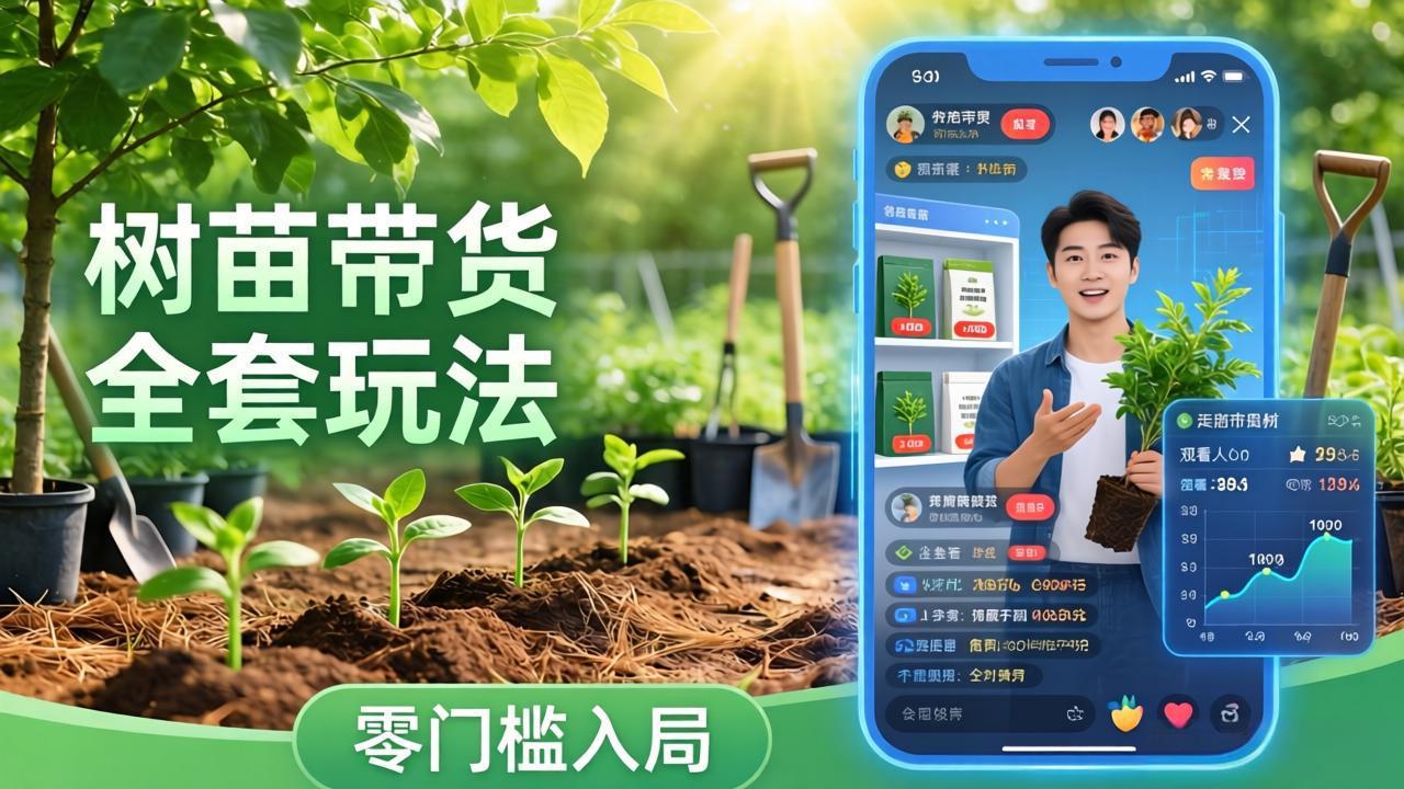 视频号AI树苗带货全套玩法：零门槛入局，掌握豆包、千问等AI工具制作树苗视频的全套流程-KJ分享