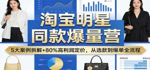 淘宝明星同款爆量营:5大案例拆解+80%高利润定价,从选款到爆单全流程-KJ分享