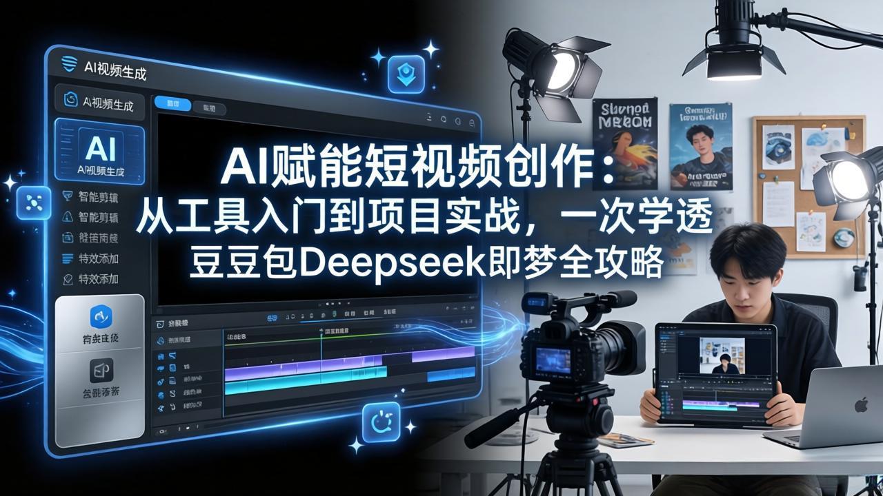 AI赋能短视频创作：从工具入门到项目实战，一次学透豆包Deepseek即梦全攻略-KJ分享