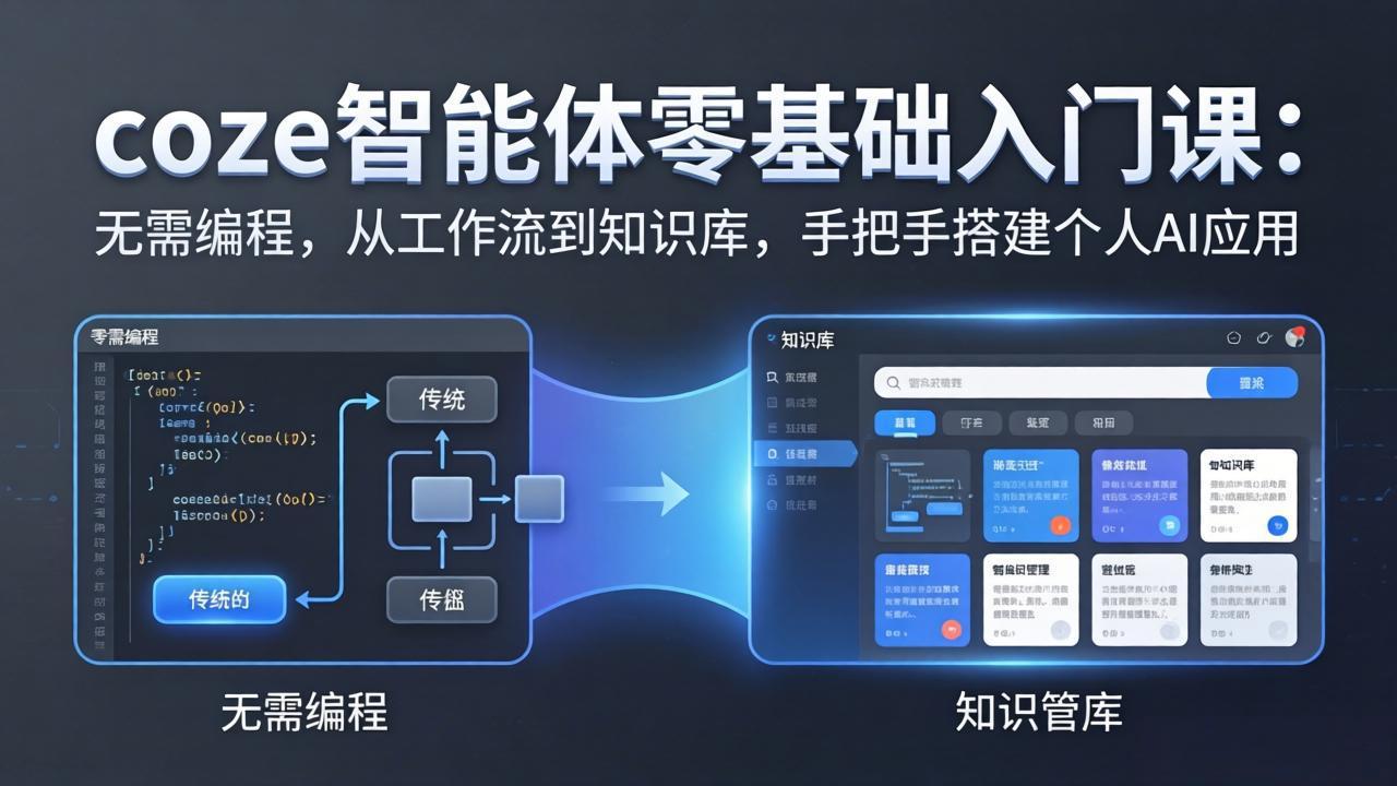 coze智能体零基础入门课：无需编程，从工作流到知识库，手把手搭建个人AI应用-KJ分享