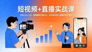 短视频+直播实战课-更新2026-3月：掌握最新流量玩法，实现短视频与直播的高效增长-KJ分享