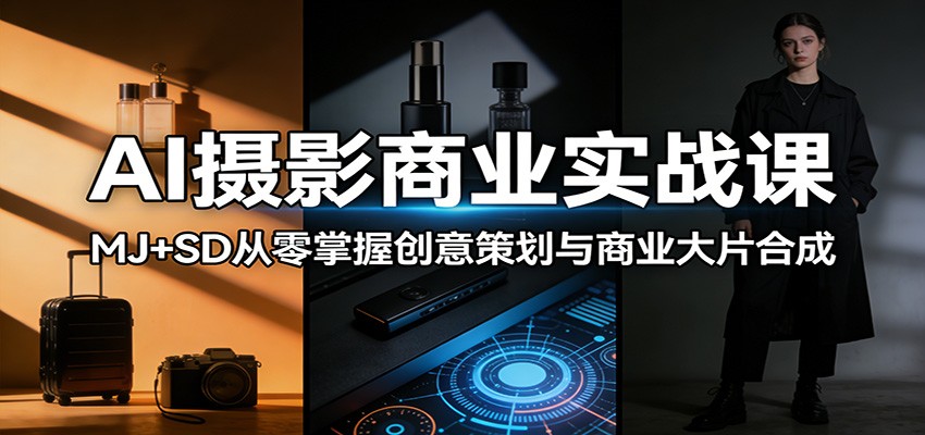 AI摄影商业实战课：MJ+SD从零掌握创意策划与商业大片合成-KJ分享