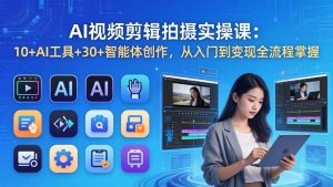 AI 视频剪辑拍摄实操课:10+AI工具+30+智能体创作,从入门到变现全流程掌握-KJ分享