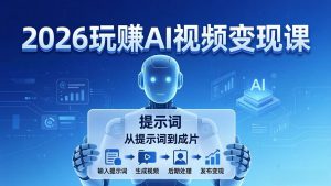 2026玩赚AI视频变现课：掌握 AI 视频全流程技能，从提示词到成片高效产出-KJ分享