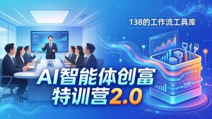 AI智能体创富训练营2.0:3天闭门直播+视频课+工具库,从0到1搭建智能体附138个工作流-KJ分享