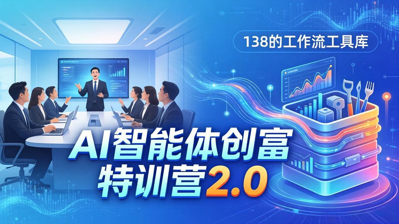 AI智能体创富训练营2.0：3天闭门直播+视频课+工具库，从0到1搭建智能体附138个工作流-KJ分享