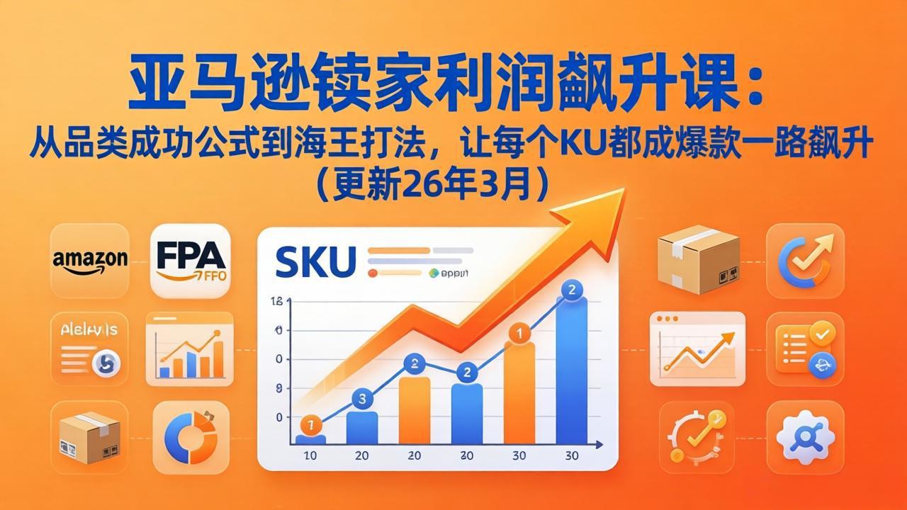亚马逊卖家利润飙升课：从品类成功公式到海王打法，让每个SKU都成爆款一路飙升（更新26年3月）-KJ分享