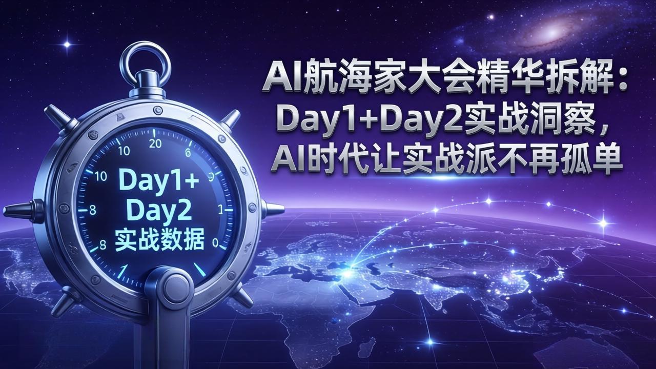 AI航海家大会精华拆解：Day1+Day2实战洞察，AI时代让实战派不再孤单-KJ分享