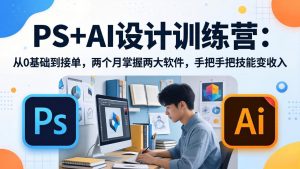 PS+AI设计训练营:从0基础到接单,两个月掌握两大软件,手把手把技能变收入-KJ分享