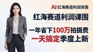 服装老板AI模特图课:一年省下100万拍摄费,一天搞定季度上新,红海赛道利润突围-KJ分享