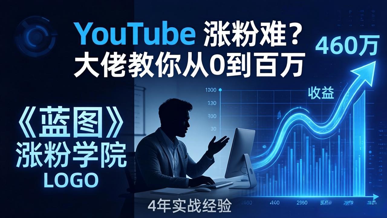 YouTube 涨粉难？《蓝图涨粉学院》：4 年赚 460 万的大佬教策略，从0到百万有路径！-KJ分享